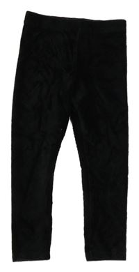 Čierne rebrované zamatové legíny George