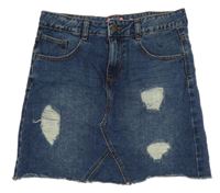 Modrá rifľová sukňa s vyšúchaním Girls