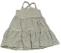 Smetanovo-čierne pruhované /vzorované šaty F&F