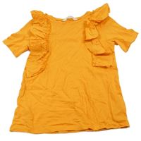 Pomerančové tričko s volánikmi H&M