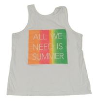 Biely top s farebným potlačou s nápismi PEPCO