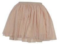 Svetloružová trblietavá tylová sukňa POCOPIANO