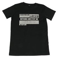 Čierne športové tričko s nápismi KIDS