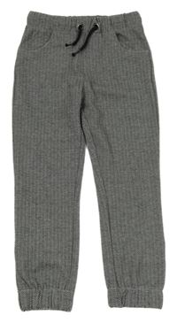 Čierno-svetlosivé vzorované chino cuff úpletové nohavice Nutmeg