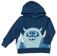 Tmavomodrá mikina s príšerkou a kapucňou C&A