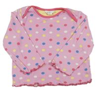 Růžovo-jahodové puntíkaté triko M&Co