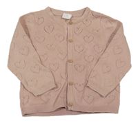 Svetlohnedý prepínaci sveter s perforovanými srdiečkami H&M