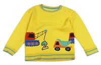 Horčicová mikina s žeriavom a nákladiakom Mothercare