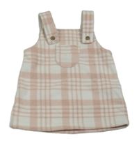 Ružovo-biele kockované fleecové šaty zn. George