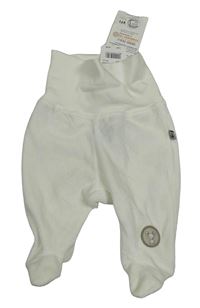 Nové - Smetanové sametové polodupky s nášivkou