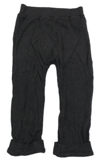 Antracitové rebrované ľahké tepláky Nutmeg