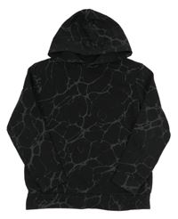 Čierna vzorovaná mikina s kapucňou H&M
