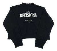 Čierna ľahká crop mikina s nápisom Page One Young