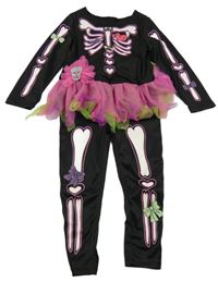 Kostým - Černý overal se sukní - kostra