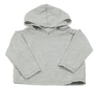 Svetlosivá melírovaná oversize mikina s kapucňou Next