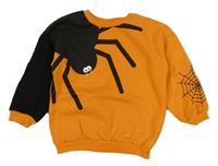 Oranžová mikina s pavoukem Tu