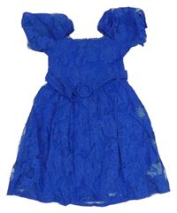 Modré květované šaty s páskem Lipsy London