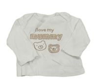 Biele rebrované tričko s medveďmi Nutmeg