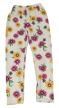 Smotanové kvetované legíny