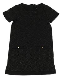 Čierne trblietavé šaty Next