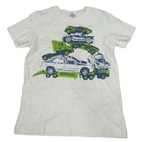 Biele tričko s autami Esprit