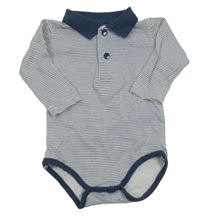 Bielo-tmavomodré pruhované polo body Zeeman