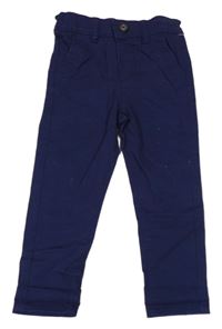 Tmavomodré plátenné chino nohavice Dunnes