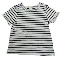 Bielo-tmavomodré pruhované tričko H&M