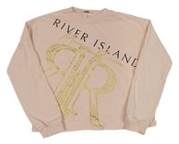 Svetloružová mikina s logom River Island