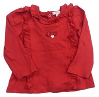 Červené tričko s volánikmi