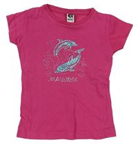 Ružové tričko s delfínmi
