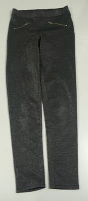 Šedo-stříbrné třpytivé tregíny se zipy H&M