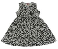 Sivo-čierne leopardí šaty Lee Cooper