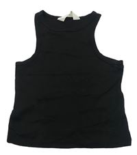 Čierny rebrovaný crop top zn. H&M