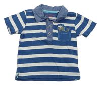 Tmaovmodro-bílé pruhované polo tričko s dinem S. Oliver