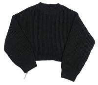 Čierny crop sveter New Look