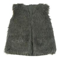 Tmavosivá kožešinová/pletená vesta Primark