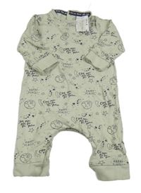 Svetlozelený teplákový overal s planetami