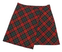 Červeno-čierna kockovaná zavinovací sukňa H&M