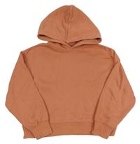 Staroružová crop mikina s kapucňou Zara