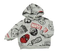 Světlešedá mikina s Marvel a kapucí H&M