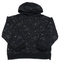 Čierna vzorovaná mikina s hviezdami a kapucňou Primark
