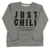 Sivá mikina s nápisom