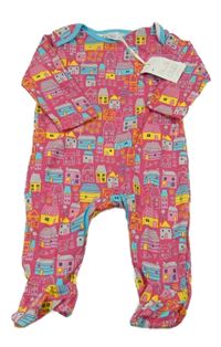 Nové - růžovo-barevný overal s domečky Miniclub