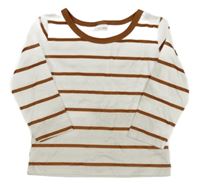 Bílo-hnědé pruhované triko 