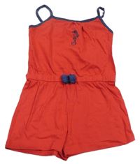 Červený kraťasový overal s mořským koníkem Lily & Dan