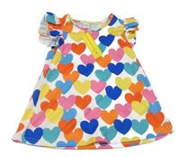 Nové - bielo-farebné šaty so srdiečkami Shein