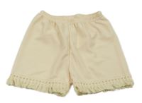 Smotanové rebrované kraťasy s strapcemi shein