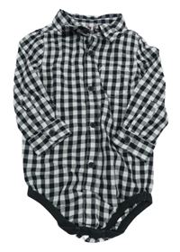 Bílo-černé kostkované košilové body C&A