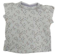 Biele kvetované tričko